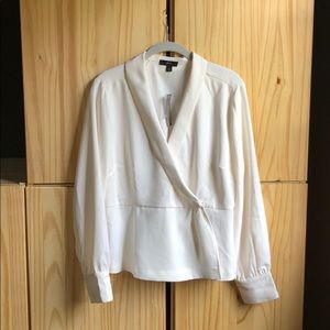 J.Crew drapey faux wrap top in 365 crepe